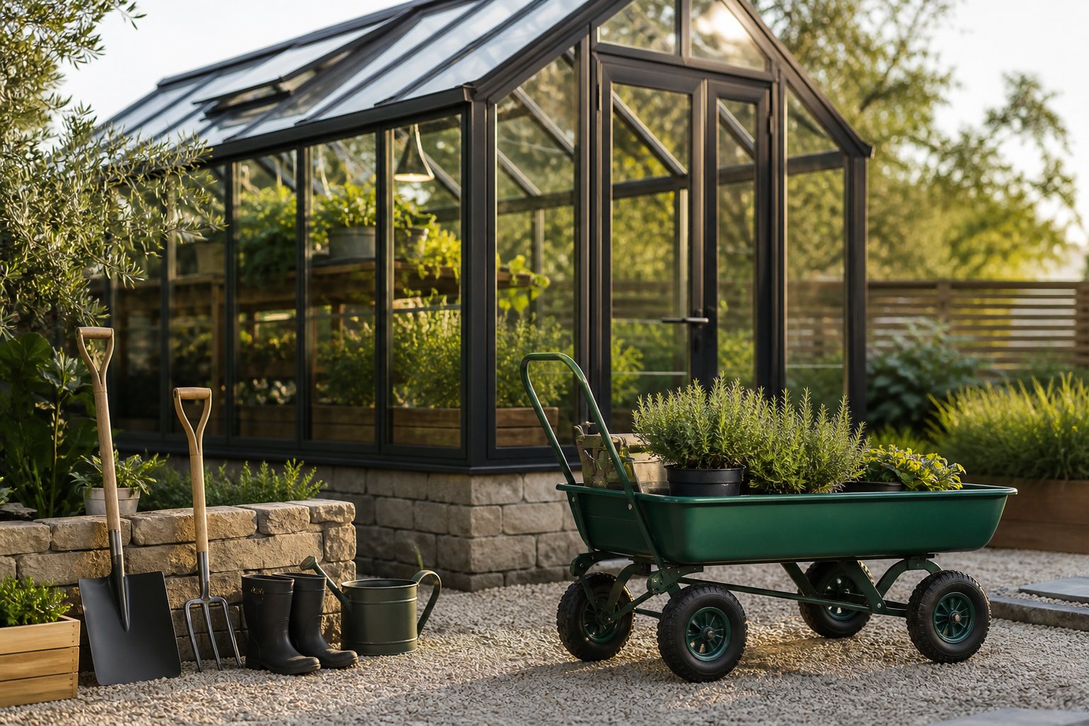 Garden carts and equipment
